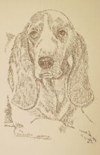 BASSET HOUND DOG ART #37 Kline DRAWN FROM WORDS Your dogs name added free. GIFT picture