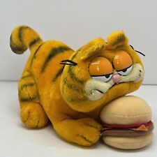 Vintage 1981 Garfield With Hamburger Burger Plush Toy Dakin Stuffed Animal 14” picture