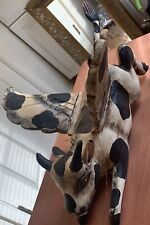 Vintage Hand Carved & Painted Wooden Flying Cow (or Bull) picture