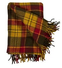 Pendleton Plaid Gold Red 100% Wool Fringed 68 x 50 in picture