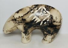 Navajo Horsehair T Vail Signed Ceramic Sculpture Bear 9” B6 picture