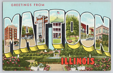 Postcard Greetings From Mattoon Illinois, Large Letter picture