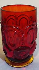 Vintage Mid Century L E Moon And Stars Design Ruby Red Amberina Glass... picture