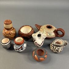 Lot of Miniature Native American Style Pottery Some Signed 8 Pcs. picture