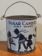 Antique Tindeco Sugar Candies United Candy Co Illustrated Pail St Louis/Boston picture