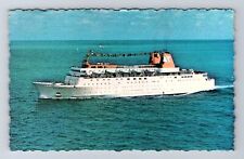 Portland ME-Maine, The M/S Bolero Luxury Cruise Ship, Vintage Souvenir Postcard picture