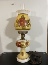 Vintage Double Globe 3 Way Switch Floral Parlour Hurricane Lamp. Great Condition picture