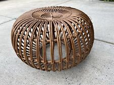 Vintage Mid Century Modern Rattan Stool Pouf By Franco Albini picture