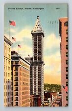 Seattle WA-Washington, Second Avenue, c1949 Vintage Souvenir Postcard picture
