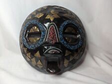 Vintage West Africa Ghanian Beaded Wooden Mask Face  picture