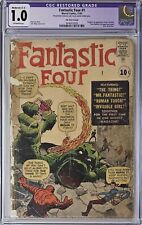 Fantastic Four #1 CGC 1.0 Marvel Comics 1961 C-3 Restored U.K. Price Variant  picture