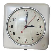 Vintage 1940s General Electric Wall CLOCK Metal Cream MCM GE Model 2H08 TESTED picture