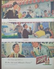 1949 vintage Schlitz beer ad. the beer that made Milwaukee famous, retro art picture