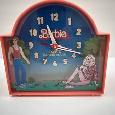 VTG 1983 Barbie & Ken Quartz Talking Alarm Clock Pink RARE Hong Kong Mattel picture
