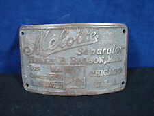 VINTAGE MELOTTE SEPARATOR Henry B. Babson, Mgr. BRASS TAG Chicago, USA RARE OLD picture