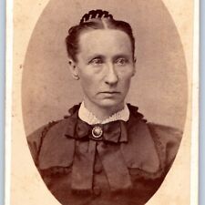 c1870s Galion, IL Serious Middle Aged Woman Lady CDV Real Photo Card Recks H39 picture