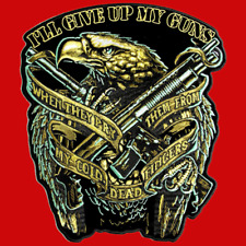 EAGLE GUNS 2ND AMENDMENT EMBROIDERED 11 INCH BIKER NRA PATCH picture