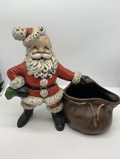 Vintage 60’s 70’s Hand Painted Ceramic Santa With Pack 12” X 12” Artist Signed picture