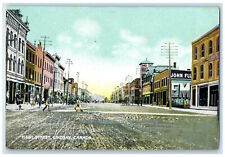 c1910 Business Buildings in Kent Street Lindsay Ontario Canada Antique Postcard picture