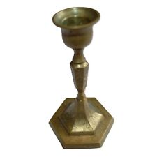 Antique Vintage Solid Brass Candlestick Holder 5.5” Heavy 8 OZ,  Made In China picture