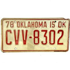 1978 United States Oklahoma Cleveland County Passenger License Plate CVV-8302 picture