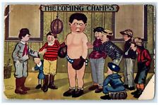 1909 The Coming Champ's Boxing Thorpe Iowa IA DPO Posted Antique Postcard picture