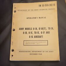 Department of the Army 0-1 Aircraft TM 55-1510-202-10 Operator's Manual HQ 1968 picture