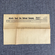 1955 Railroad Atlantic Coast line Railroad Company ACL Original Telegram picture
