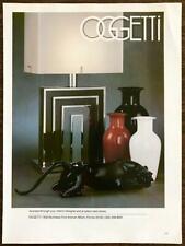 1979 Oggetti Home Accessories Miami PRINT AD Lamp Vases Panther picture
