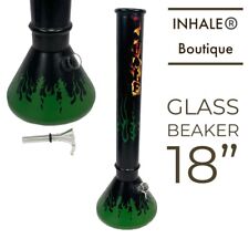 18” Heavy Duty Soft Glass Smoking Water Pipe INHALE®️/ Pull Stem Glass On Glass picture
