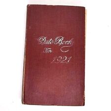 Antique 1921 Hand Written Daily Journal Date Book Shares Receipt Few  Entries picture