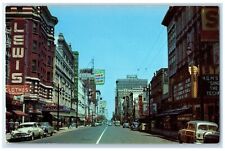 c1960 Busy Day Main St Buildings Memphis Tennessee TN Vintage Unposted Postcard picture