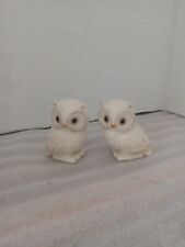 Set Of 2 Beautiful Lenox Owl Salt And Pepper Shakers. 3 Inches Tall W/ Gold Trim picture