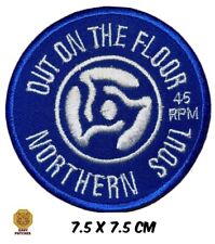 NORTHERN SOUL : OUT ON THE FLOOR (BLUE) - Embroidered Iron Sew On Patch Badge picture