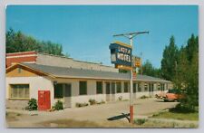 Lazy A Motel Arco, Idaho Postcard Roadside Motel Coca Cola Coke Machine Old Car picture
