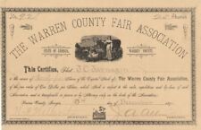 Warren County Fair Association - 1890 dated Stock Certificate - Entertainment St picture