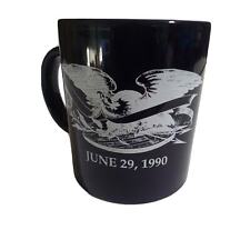Ronald Reagan Presidential Salute 1990 Vintage Blue White Trim Cup Mug picture