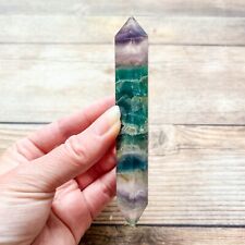 Fluorite Double Terminated Wand Crystal Two Points 80 g picture