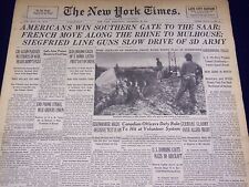 1944 NOV 22 NEW YORK TIMES - AMERICANS WIN SOUTHERN GATE TO SAAR - NT 1796 picture