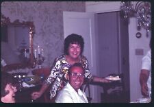 1972 Smiling Man Woman Couple Party 70s Vintage 35mm Slide picture