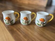 Vintage 70s Merry mushroom mugs set of three Japan picture