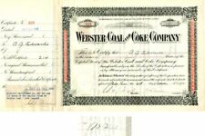 Webster Coal and Coke Co. issued to and signed by A.G. Edwards - Autographed Sto picture