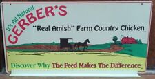 GERBER POULTRY Advertising Sign AMISH Farm Country Chicken DALTON, OHIO RARE picture
