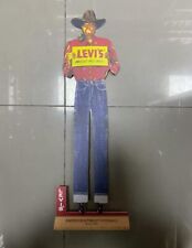 LEVI'S Vintage Style Store Cowboy Guy Shaped Promo Banner Display Sign picture