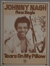 Johnny Nash Poster Reggae Original CBS Promo Tears On My Pillow 1974  picture