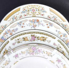 Mismatched Dinner Plates Floral Rims Vintage China Plates Mix and Match Set of 4 picture