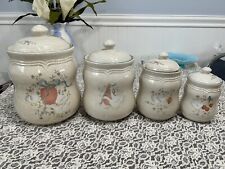 Vintage Set Of Four International China Company, Stoneware Canister, Set picture