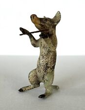 RARE Antique Cold Painted Vienna Bronze Pig Playing Violin Figurine picture