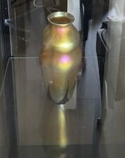 L C Tiffany Studios Favrile Glass Vase Signed 8” picture
