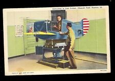 Aviation Postcard WWll Instruction in Link Trainer Army Military Linen picture